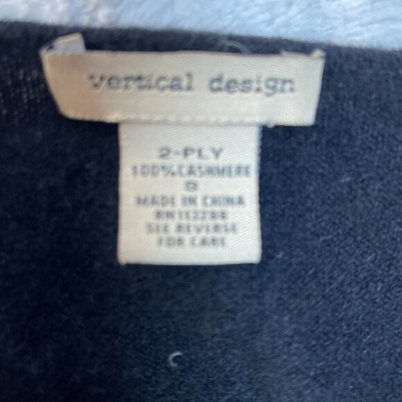 Vertical Design Womens Knotted Pullover Sweater Small Cashmere Black Preppy - Picture 5 of 8